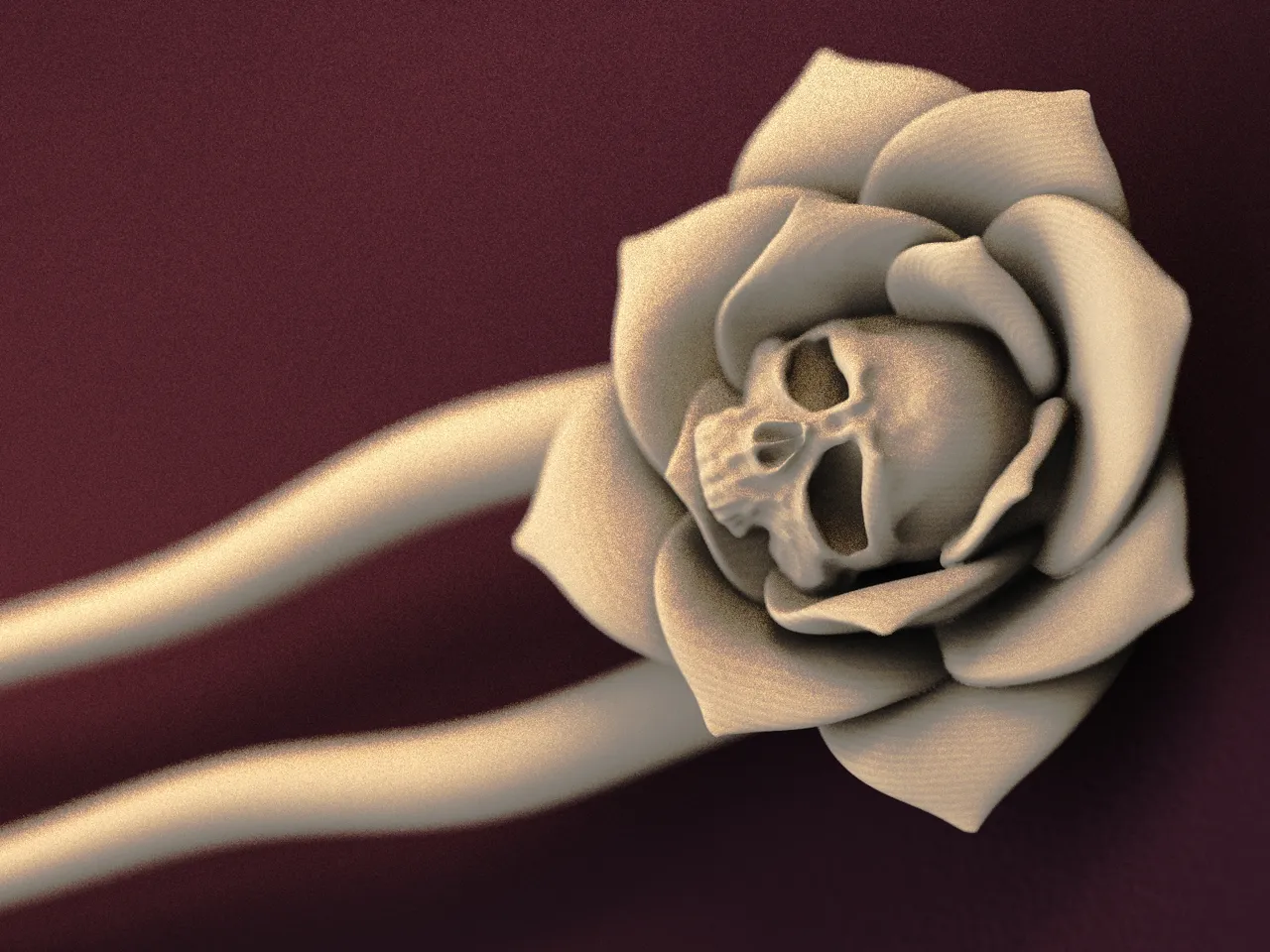 Mourning Rose - Twist Hairpin view 3