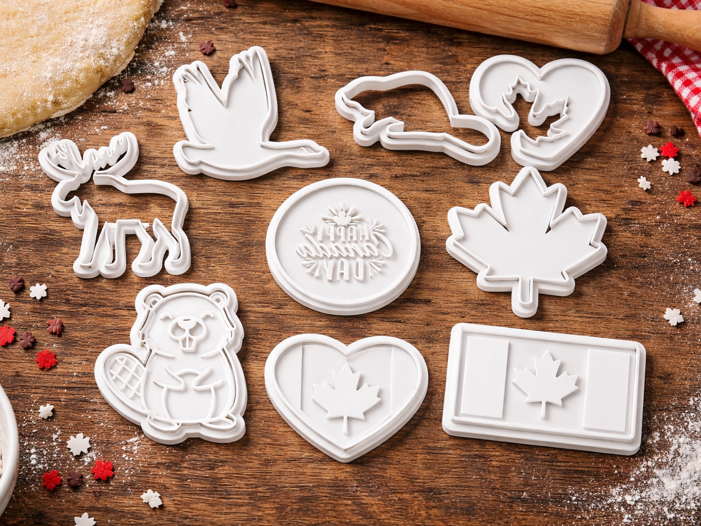 Canada Day Cookie Cutter Set | Maple Leaf & Beaver