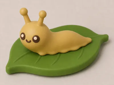 Friendly Slug on a Leaf ( PANDA PALS )