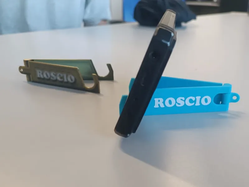 Supporto per telefono pieghevole e portachiavi