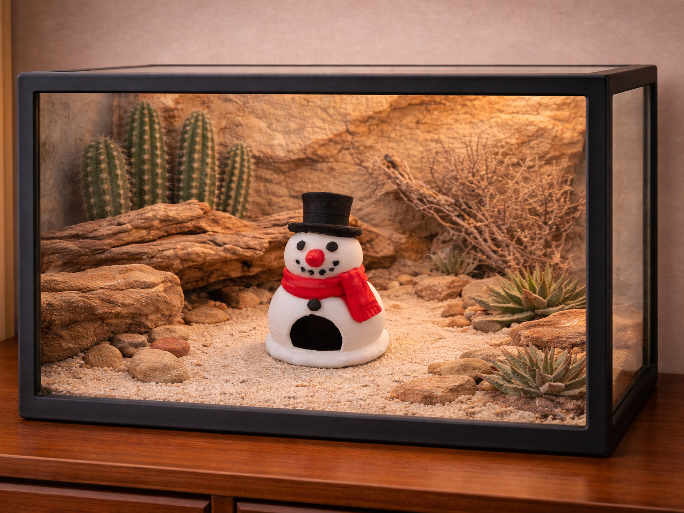 Snowman Hide — Festive Winter Terrarium Décor