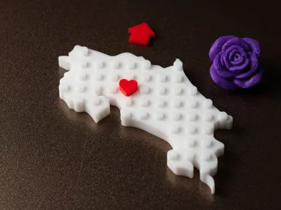 Costa Rico Brick magnet with movable heart