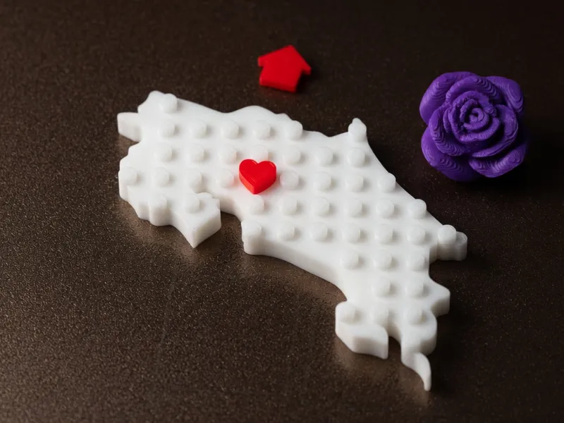 Costa Rico Brick magnet with movable heart