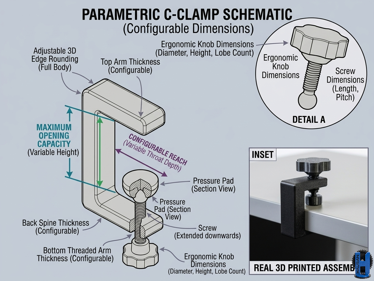 Parametric C-Clamp Generator