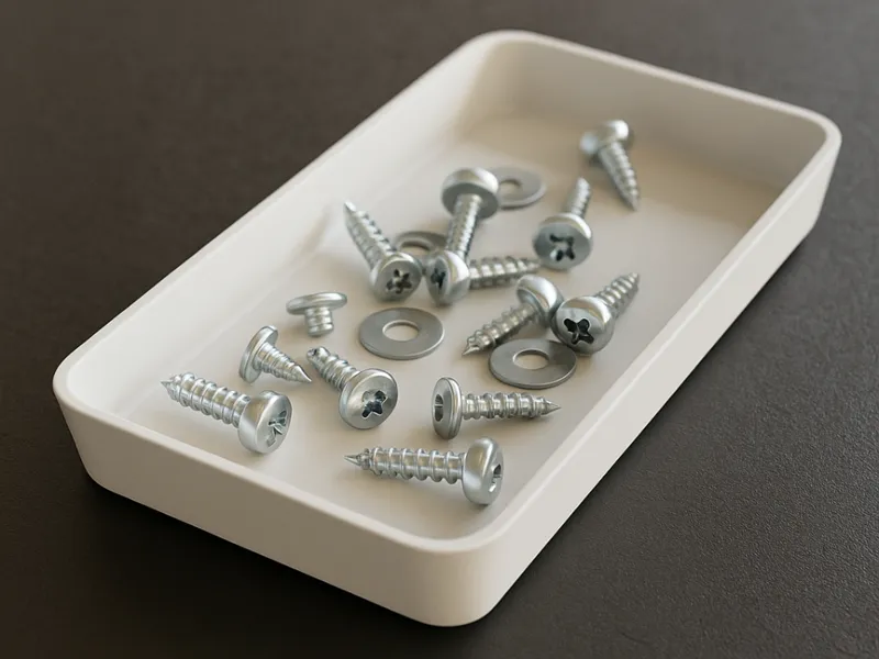 Screw catch tray