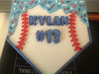 Home plate baseball drip keychain