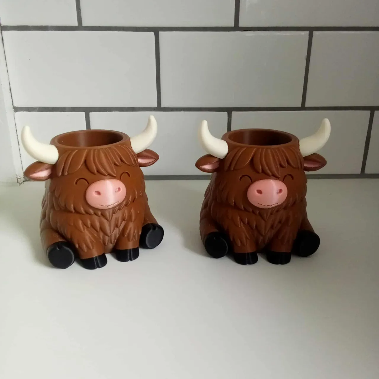 Cute Highland Cow Planter view 4