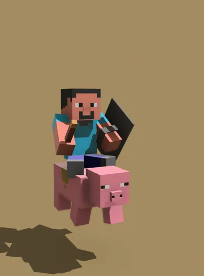steve on pig