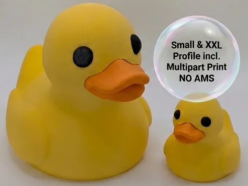Accesorio para impresora 3D: Classic Rubber Duck, Small & XXL, Multipart No Ams. Referencia del modelo original.