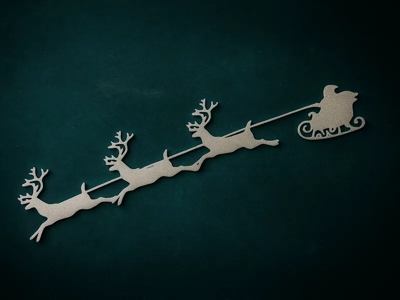 Décoration du père noël sur son traineau