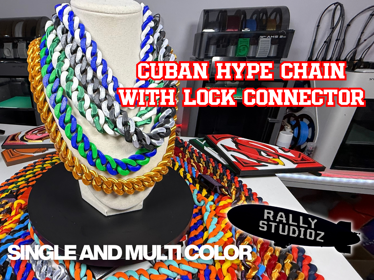 Cuban Chain with Lock Connector 3D model