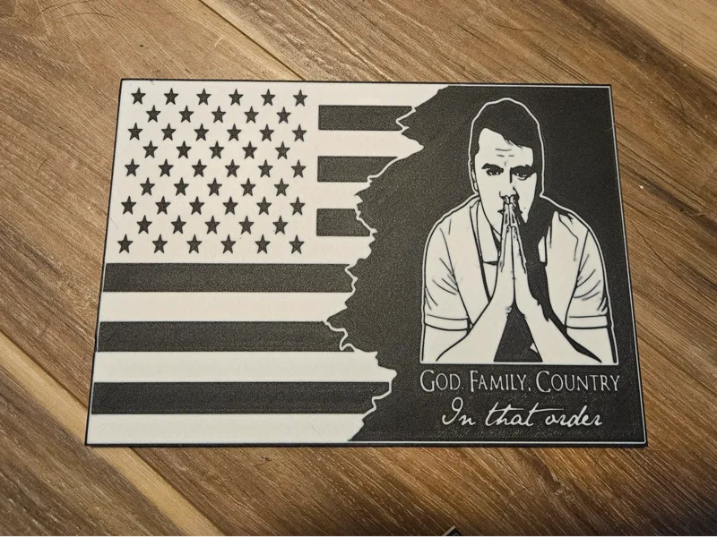 Praying Charlie Kirk Wall Hang Tribute