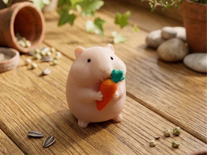 Chubby Hamster with Carrot