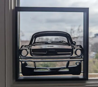 Wall decoration frame Ford Mustang car relief