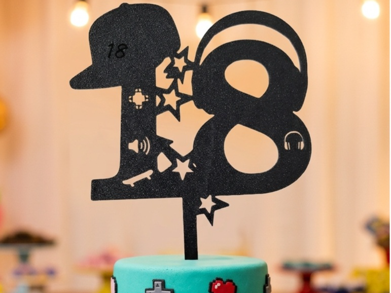topper cake 18 happy birthday