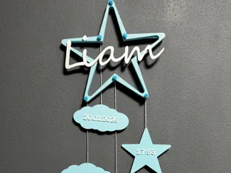 Babygeschenk / Mobile / Stern, Wolke, Mond