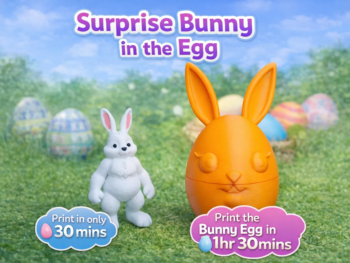 Surprised Rabbit Figure Easter Surprise Bunny Egg - Screw Top Container - Free 3D Print Model ...