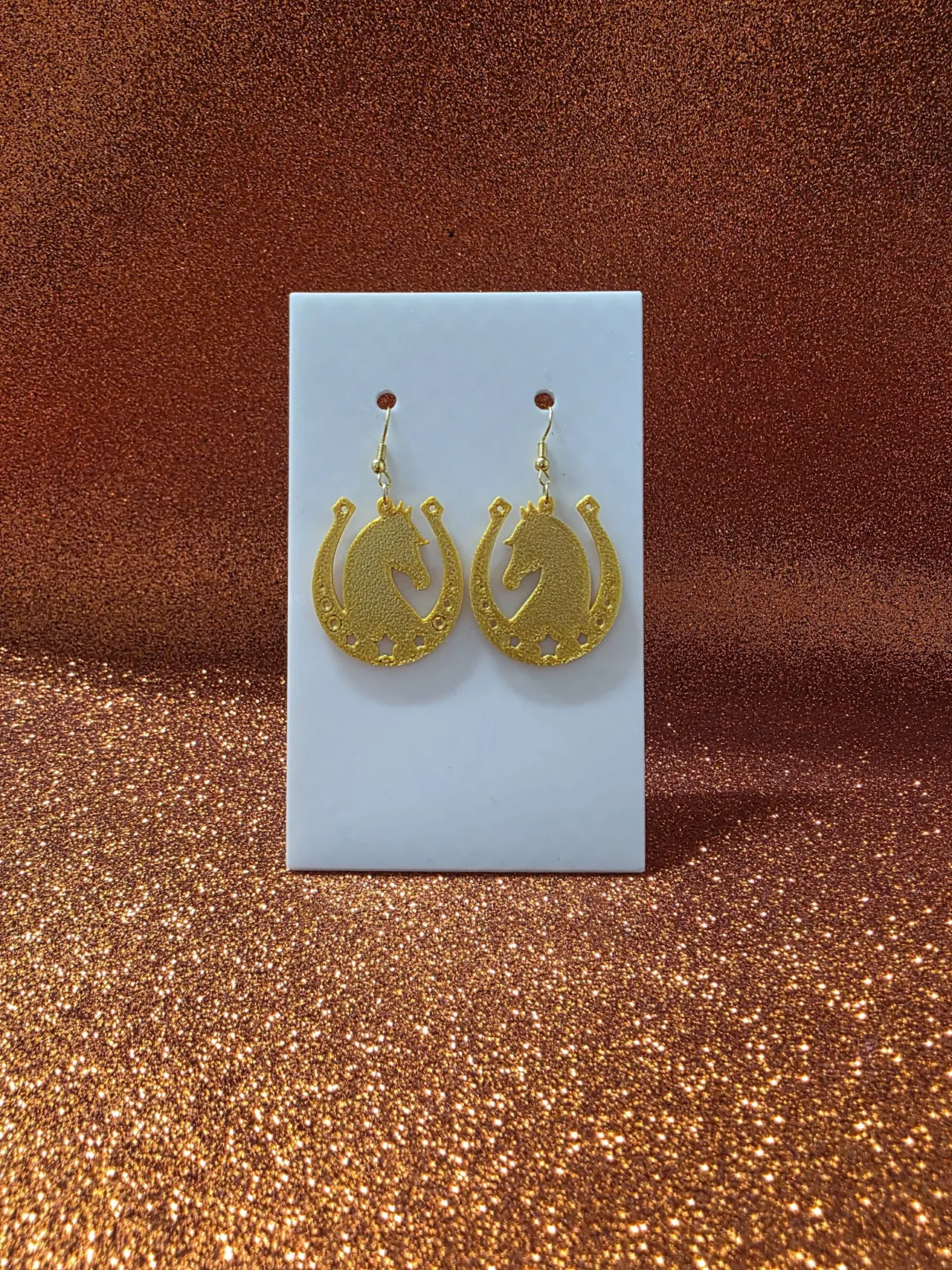 Lucky horseshoe earrings view 2