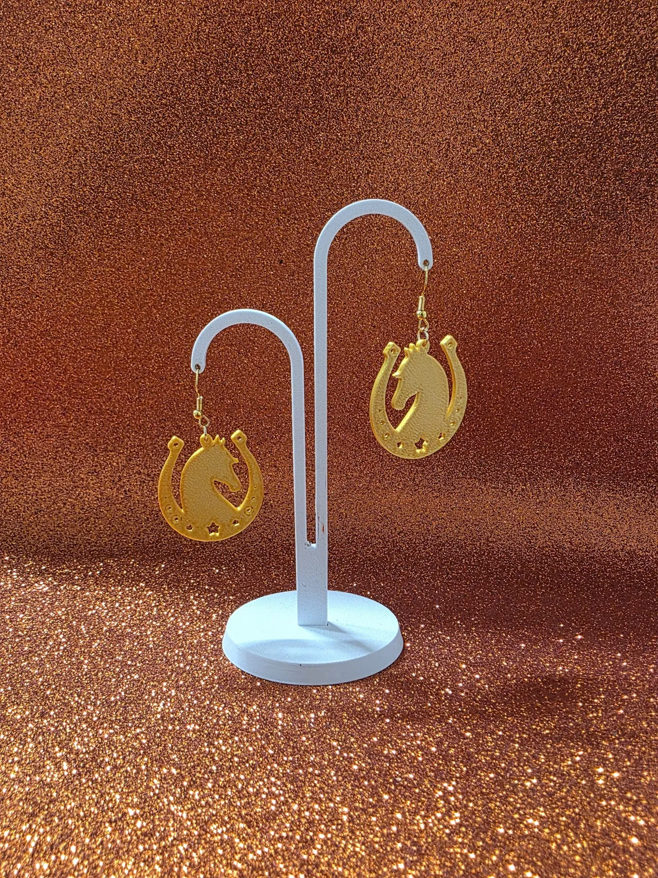 Lucky horseshoe earrings view 3