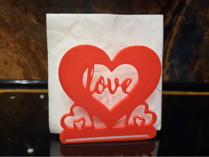 Napkin stand with heart motif