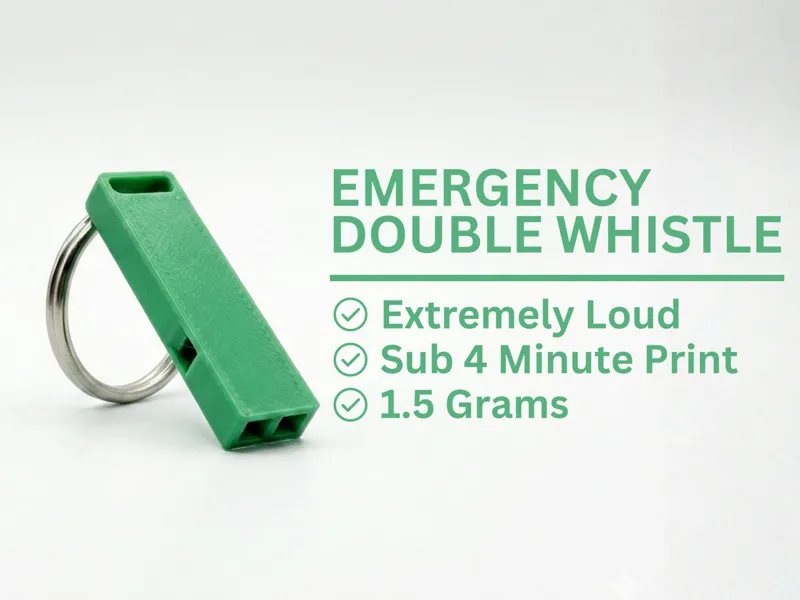 Compact Double Emergency Whistle (Fast Print)
