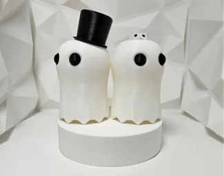 Bride and Groom Ghost Wedding Cake Topper