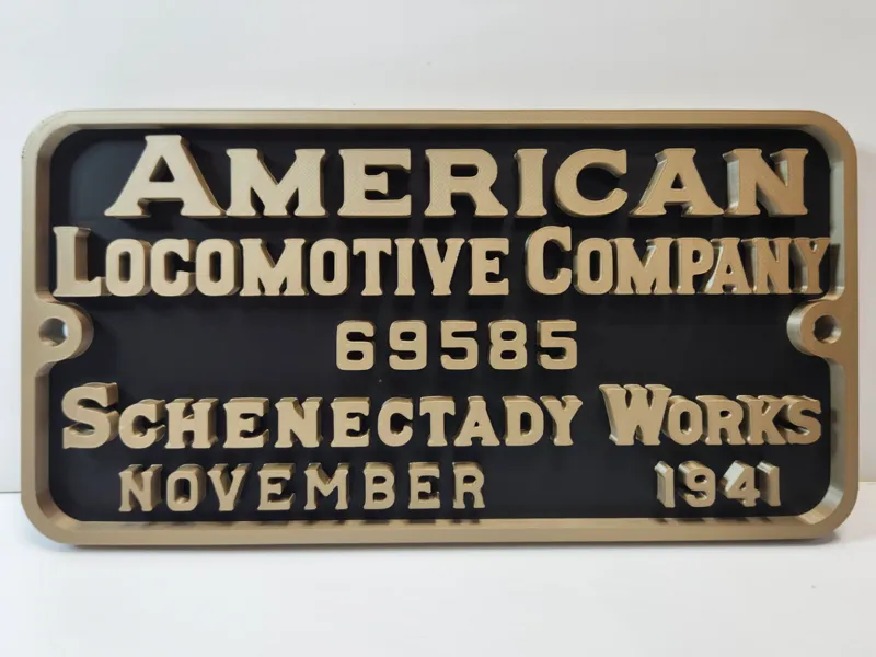 Union Pacific 4014 “Big Boy” Builder’s Plate 