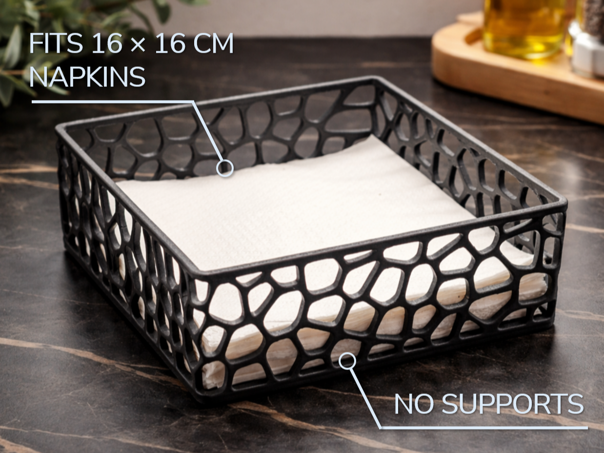 Organic Pattern Napkin Holder 16×16 cm No Supports