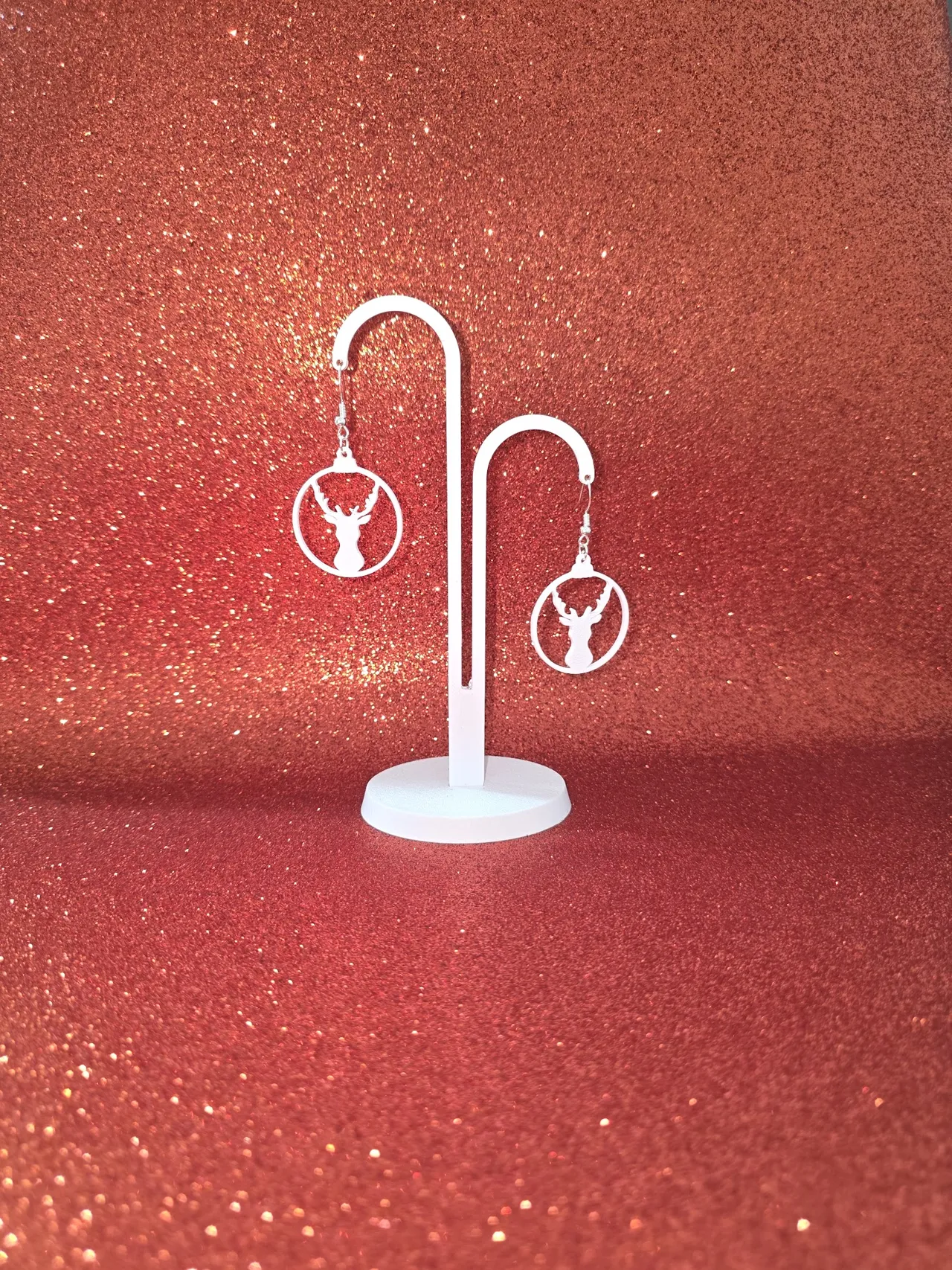 Deer in the Christmas ball earrings view 3