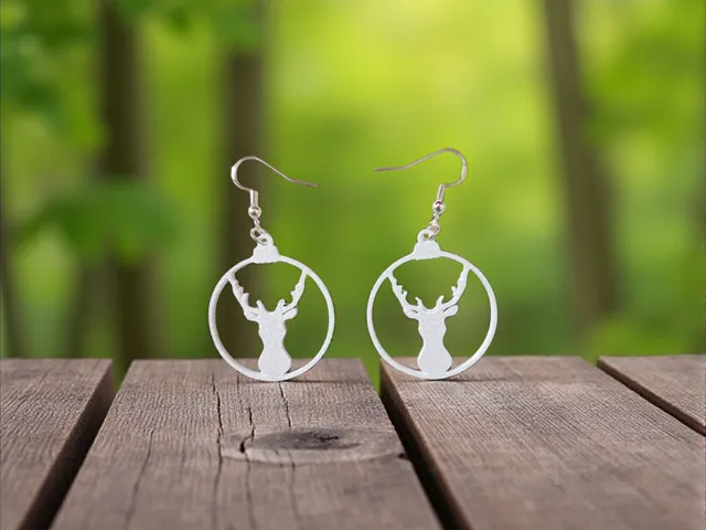 Deer in the Christmas ball earrings
