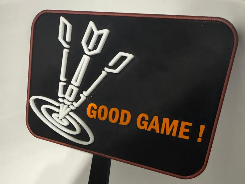 Dart Schild für Online Dart - Good Game Sign