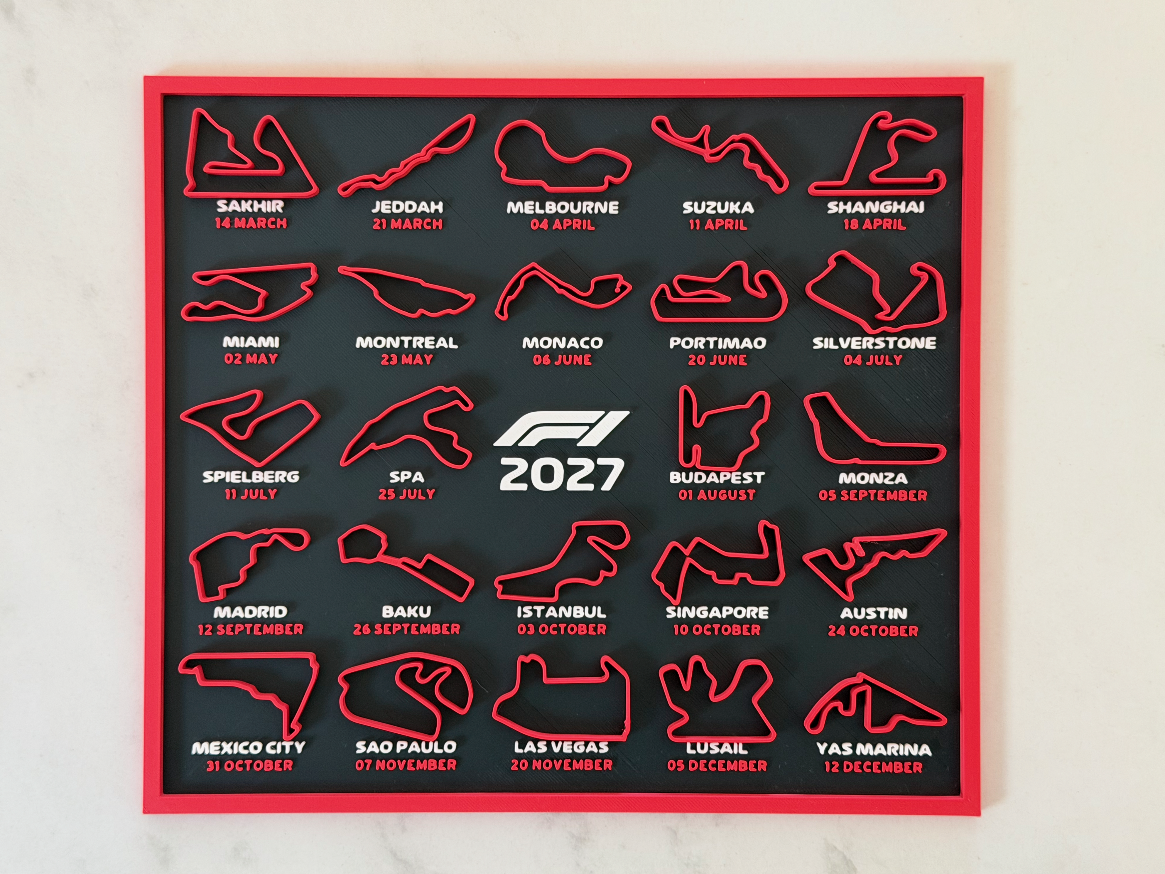 2027 Formula 1 Calendar F1 - 1