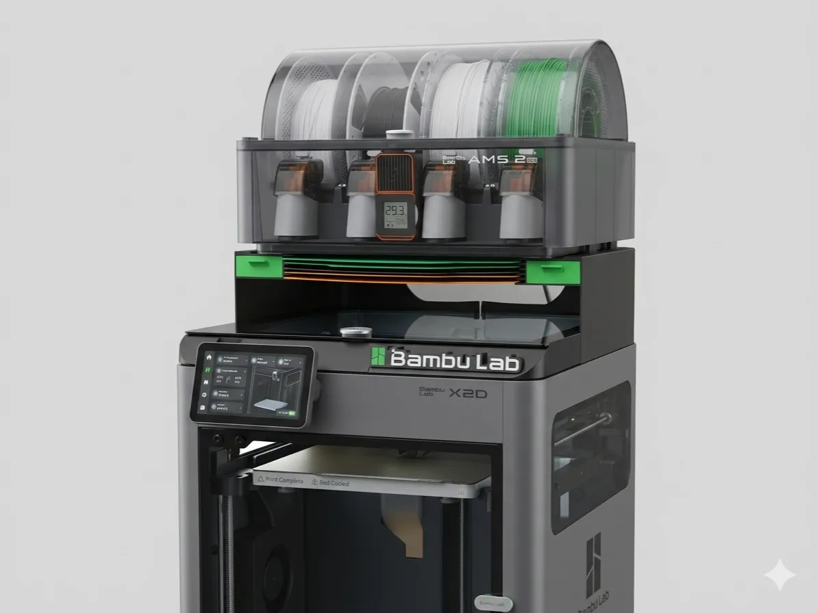 P2S / X2D Riser for AMS 2 Pro with plate holders - Free 3D Print Model ...