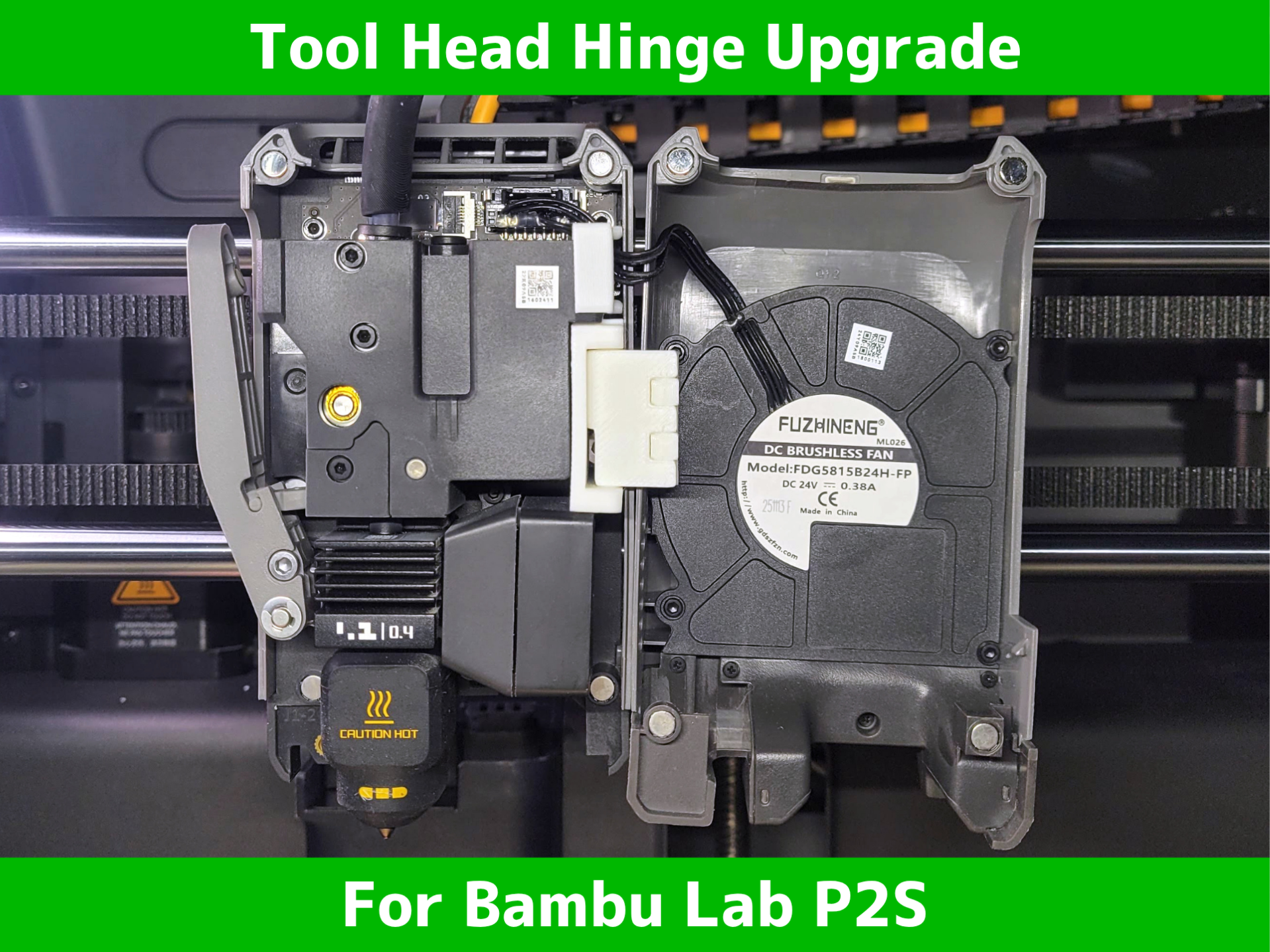 Toolhead Cover Holder & Flip-Hinge for P2S