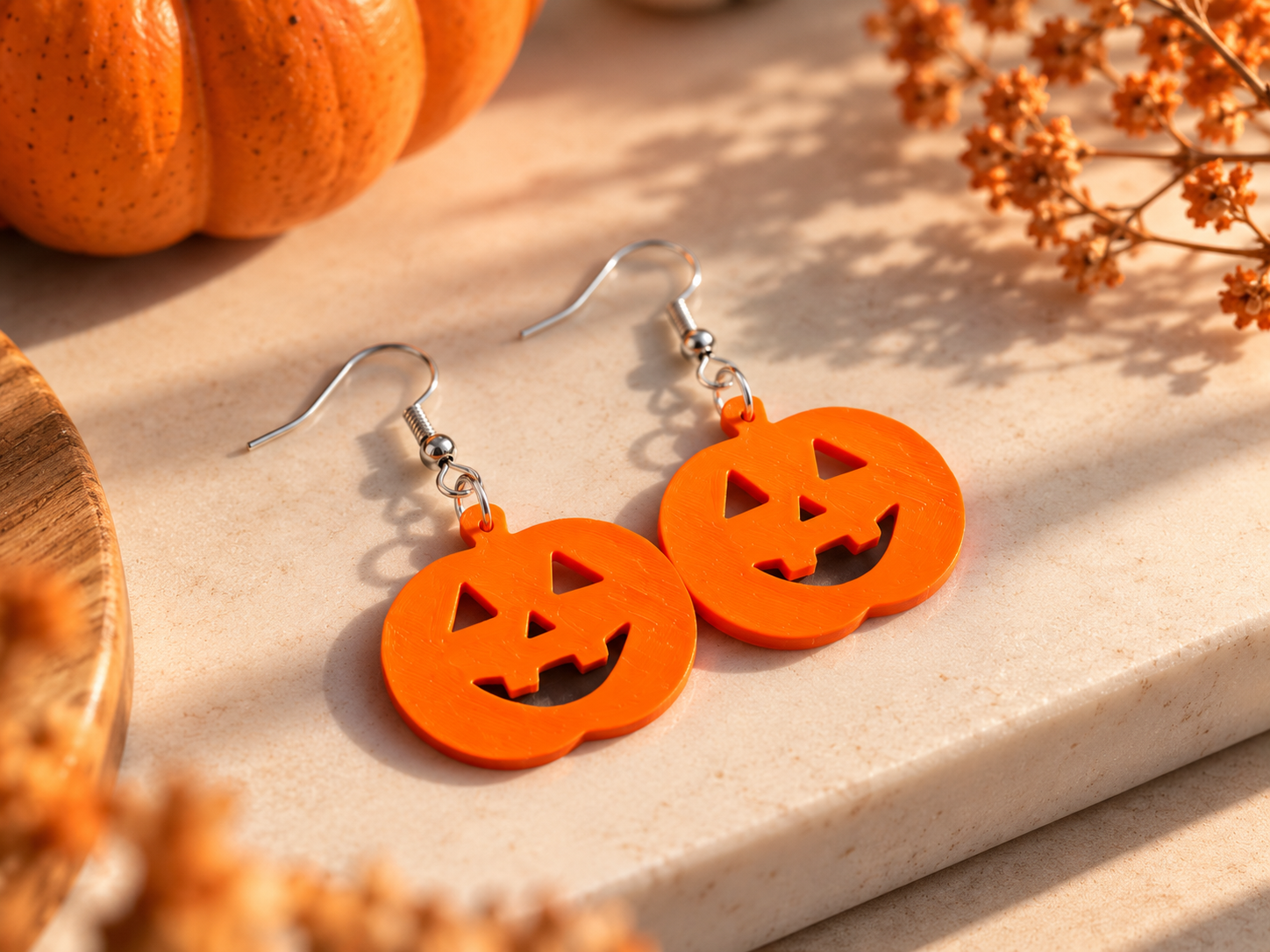 Halloween Pumpkin Earrings 3D model
