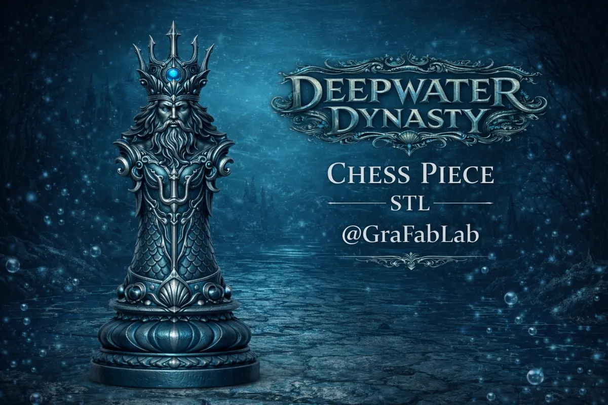 Deepwater Dynasty "King" - chess piece - Free 3D Print Model - MakerWorld