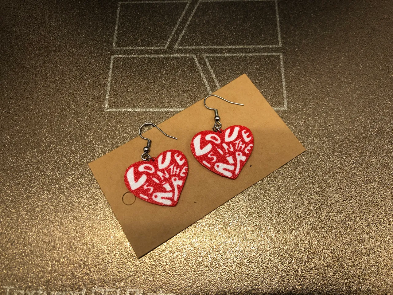 Heart Valentines earrings "love is in the air" view 2