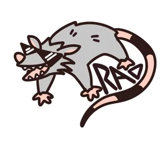 rad opossum keychain