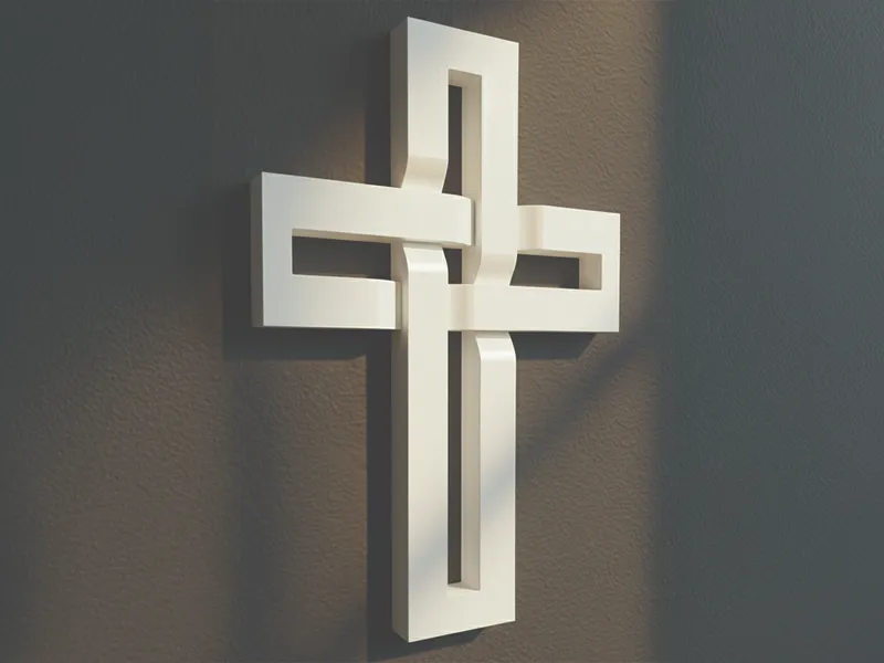 Interwoven Minimalistic Cross - Celtic style
