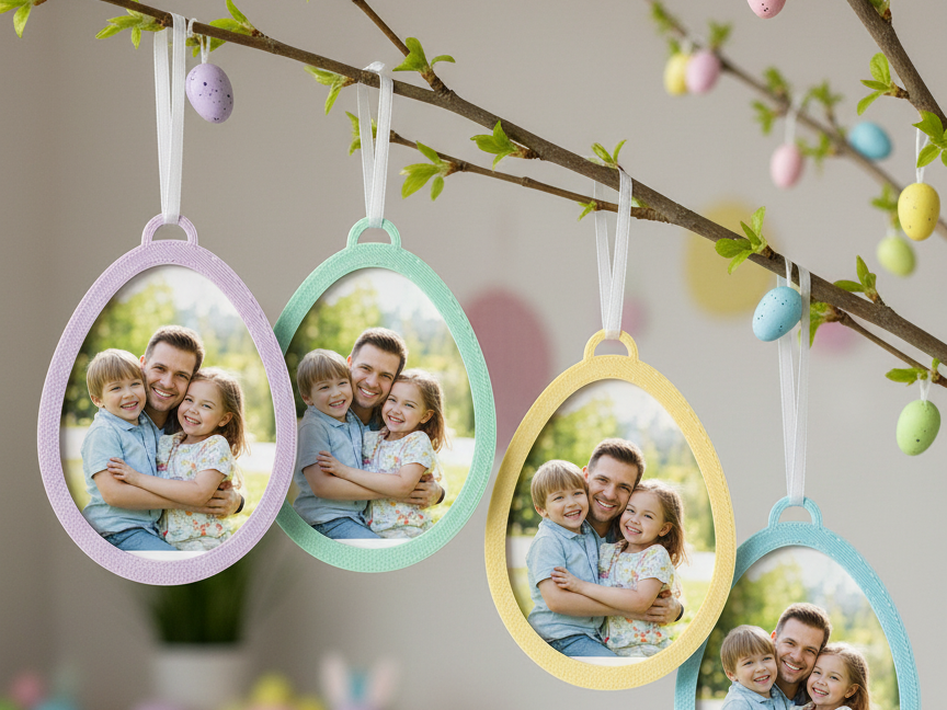 Easter Egg Photo Frame, Snap-Fit Spring Ornament