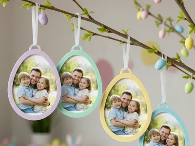 Easter Egg Photo Frame, Snap-Fit Spring Ornament