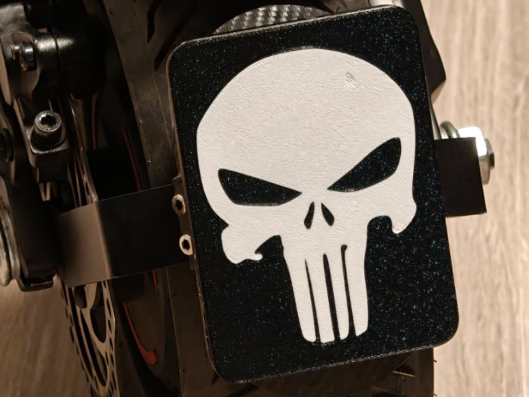 E-Scooter Plate Punisher Skull 110x80mm