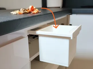 Peel Bin | Peelings Basket | Under-Counter