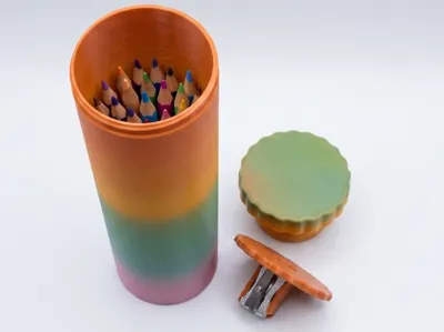 36 colorful pencil cases with pencil sharpener