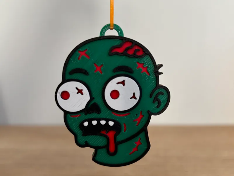 Halloween zombie head fidget - keychain or clicker