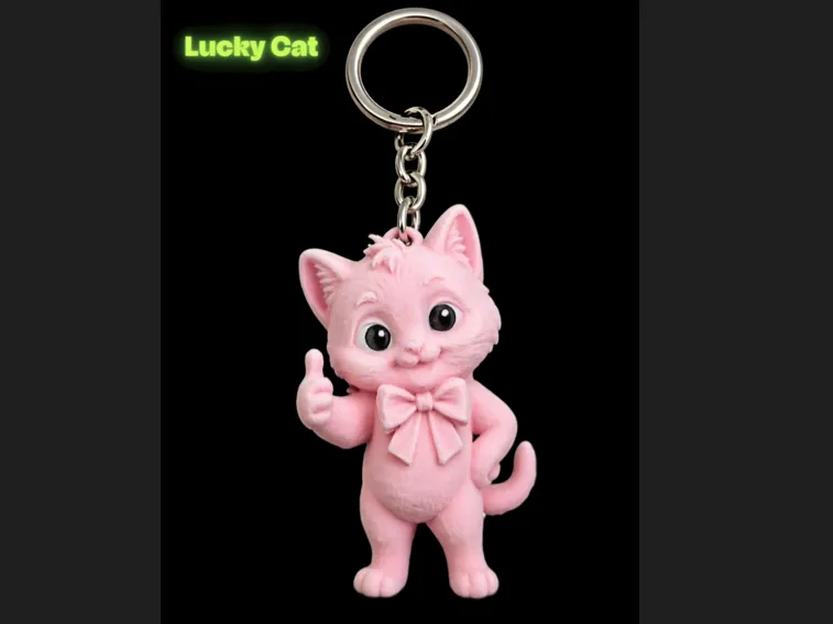 Lucky Cat Keychain – Glückskatze Schlüsselanhänger
