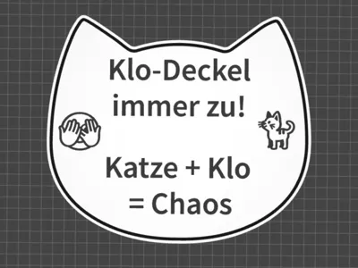 WC Sign - Close Toilet Lid - Cat Chaos