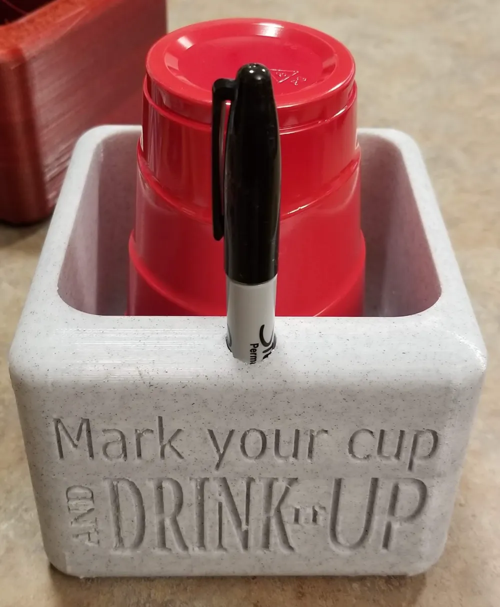 Red Solo Cup Holder W/ Marker by finnwii3d MakerWorld