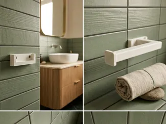 Toilet roll holder-Bidet towel holder