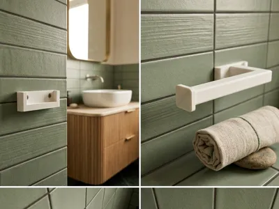 Toilet roll holder-Bidet towel holder